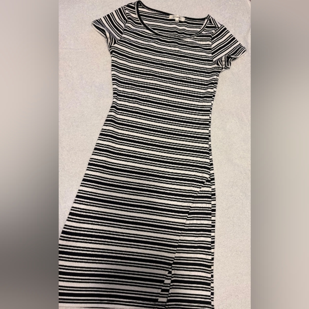 Striped Black and White Women's Dress